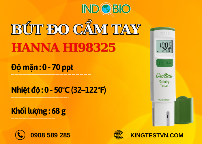 Bút đo Độ mặn/Nhiệt độ Hanna HI98325